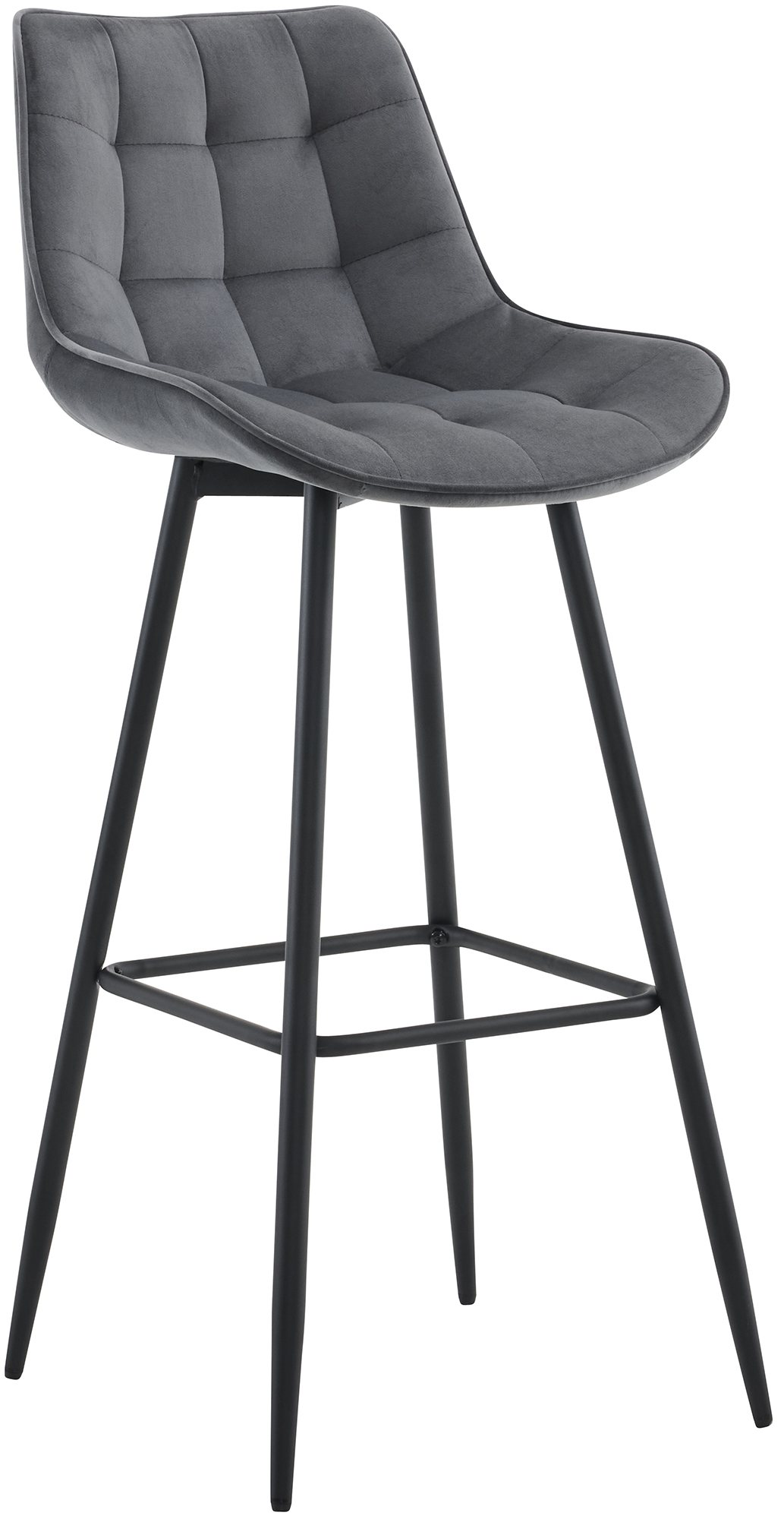Barhocker Dartford Samt, dunkelgrau