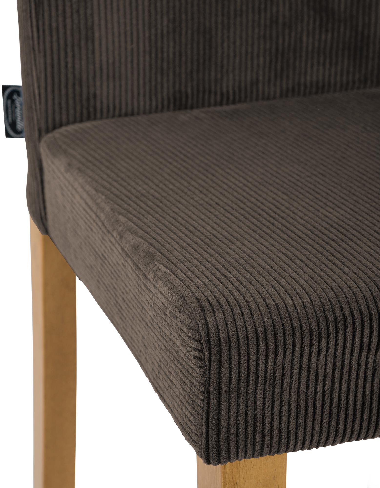 2er Set Esszimmerstuhl Ina Cord antik hell, braun