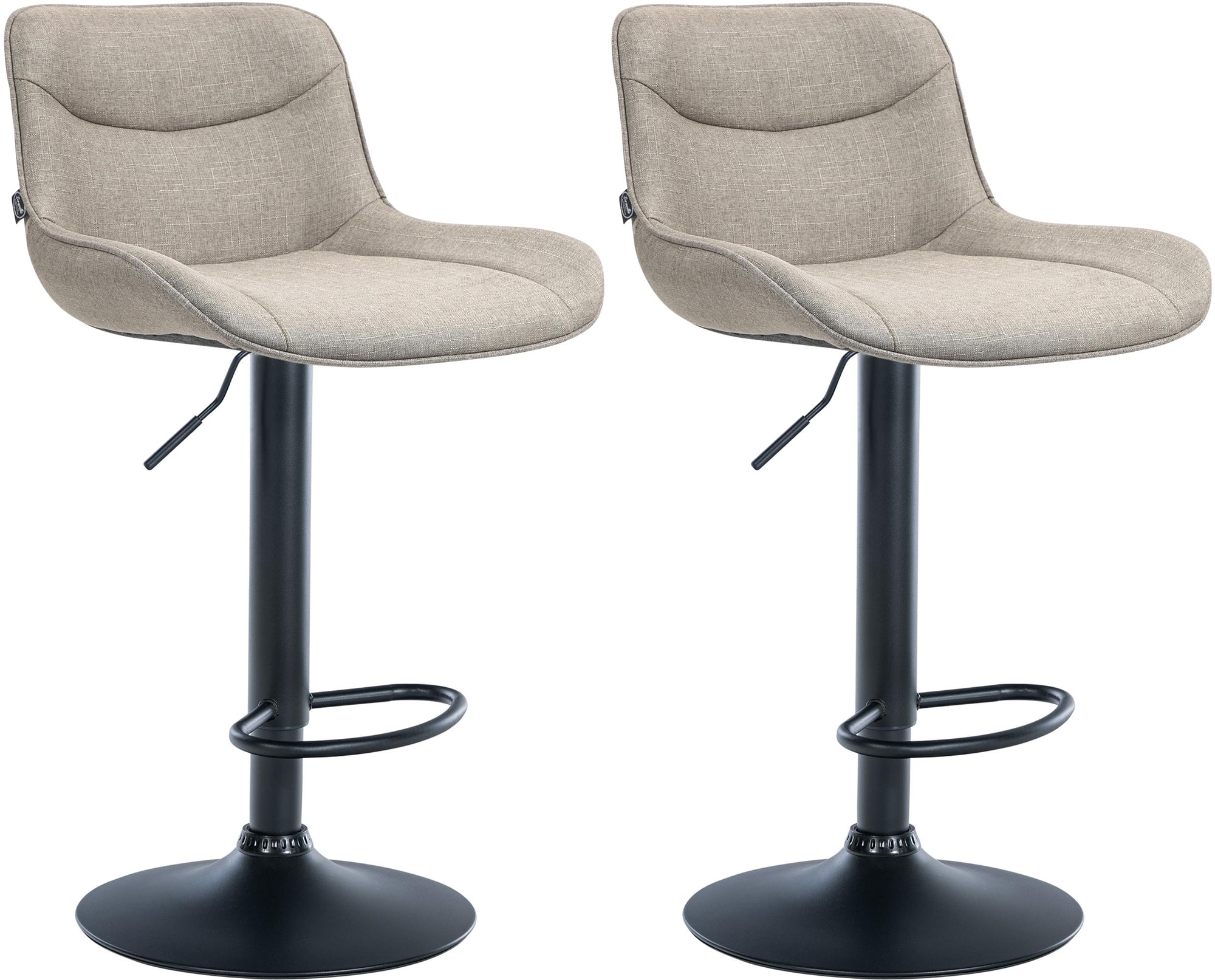 2er Set Barhocker Vonore Stoff schwarz, taupe
