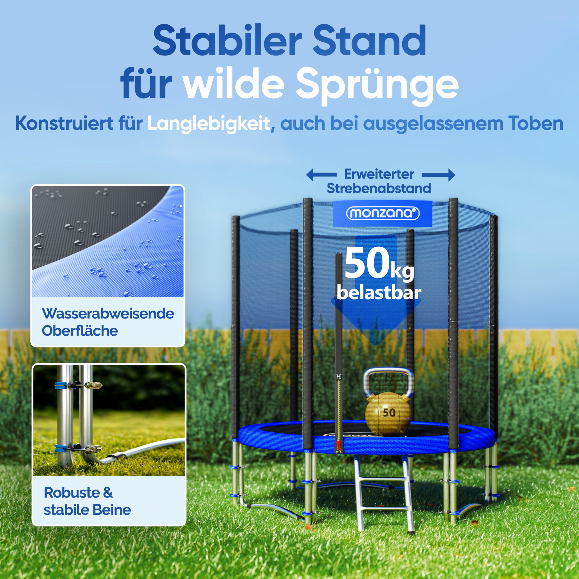 Trampolin Ø183 cm inkl Sicherheitsnetz TÜV Rheinland GS