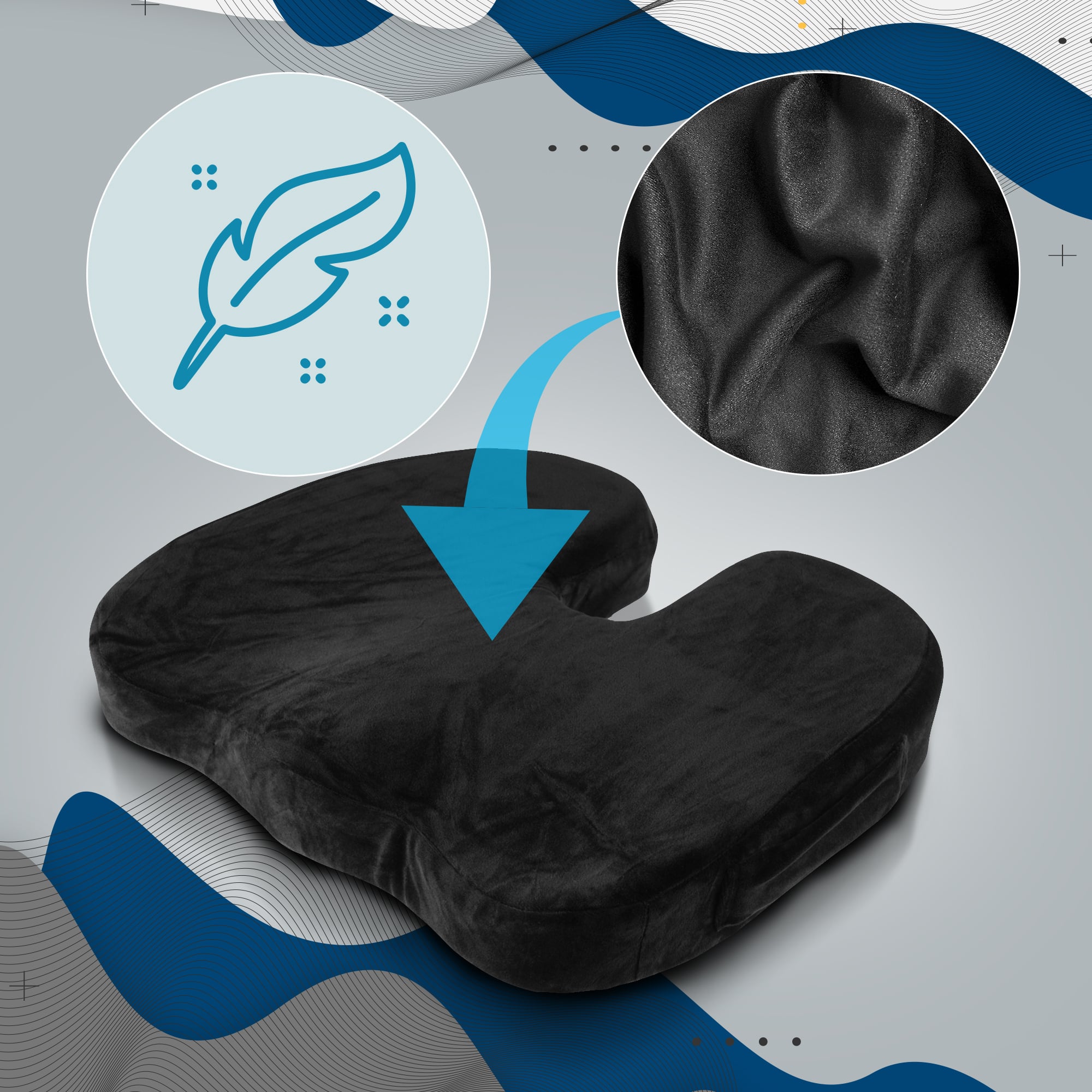 Ergonomisches Sitzkissen, schwarz