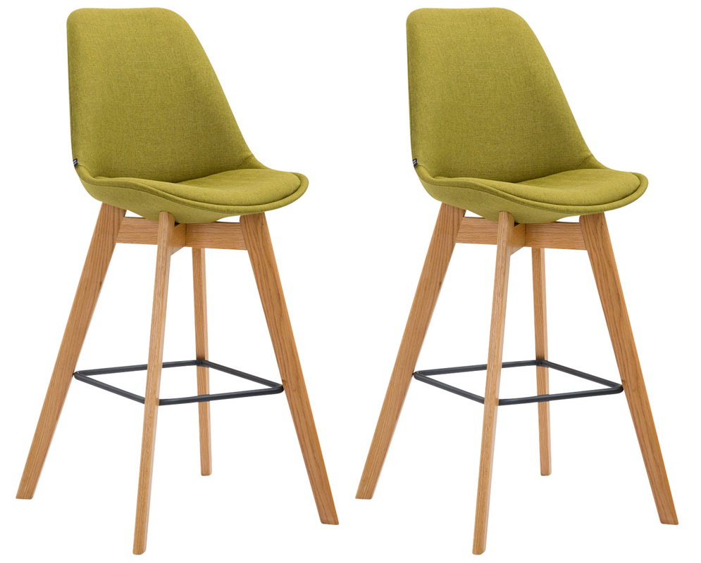 2er Set Barhocker Metz Stoff natura, grün