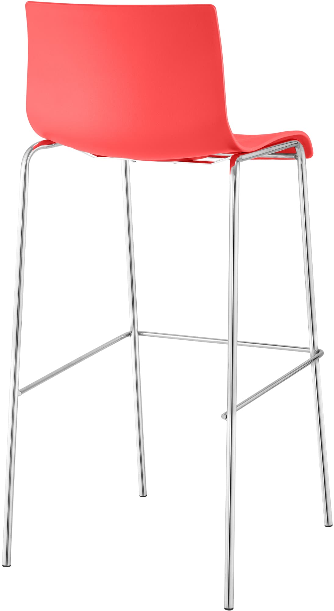 Barhocker Hoover Chrom 4-Fuß Gestell, rot