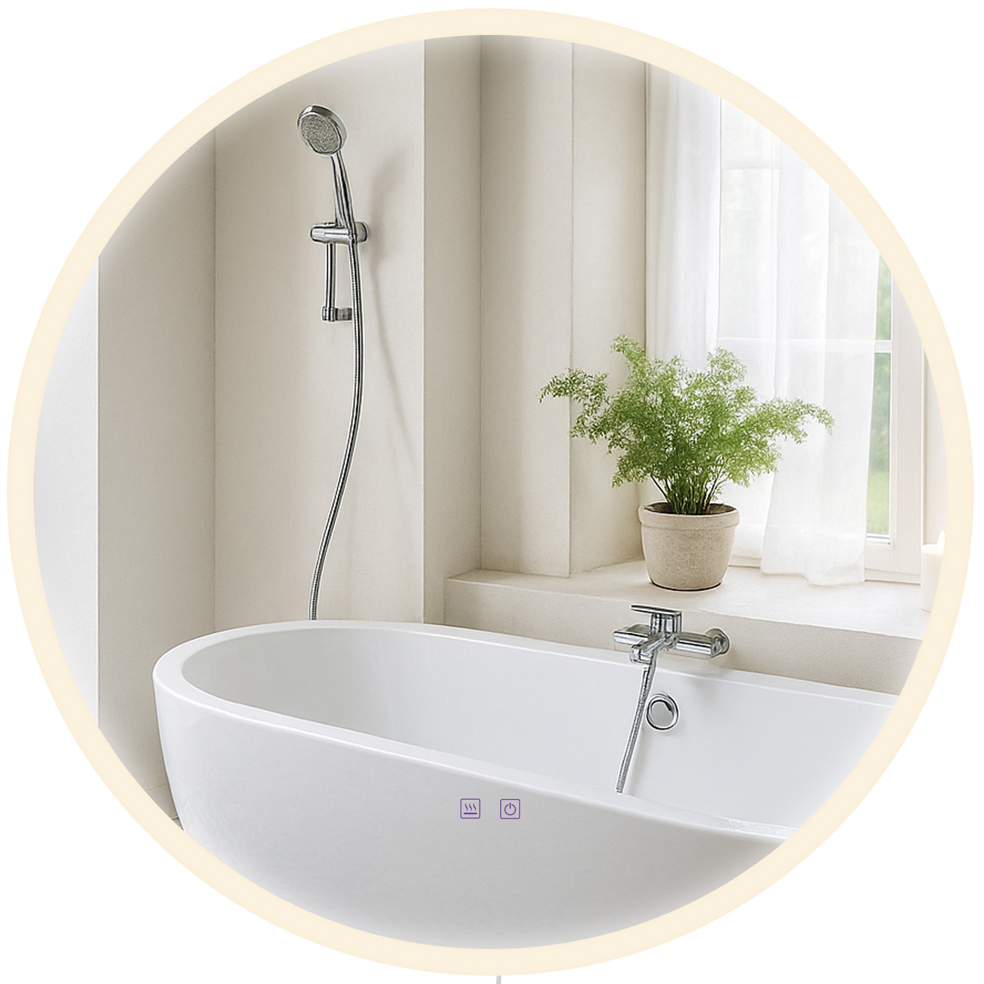 Badspiegel Laconia 80 ohne Bluetooth, klarglas