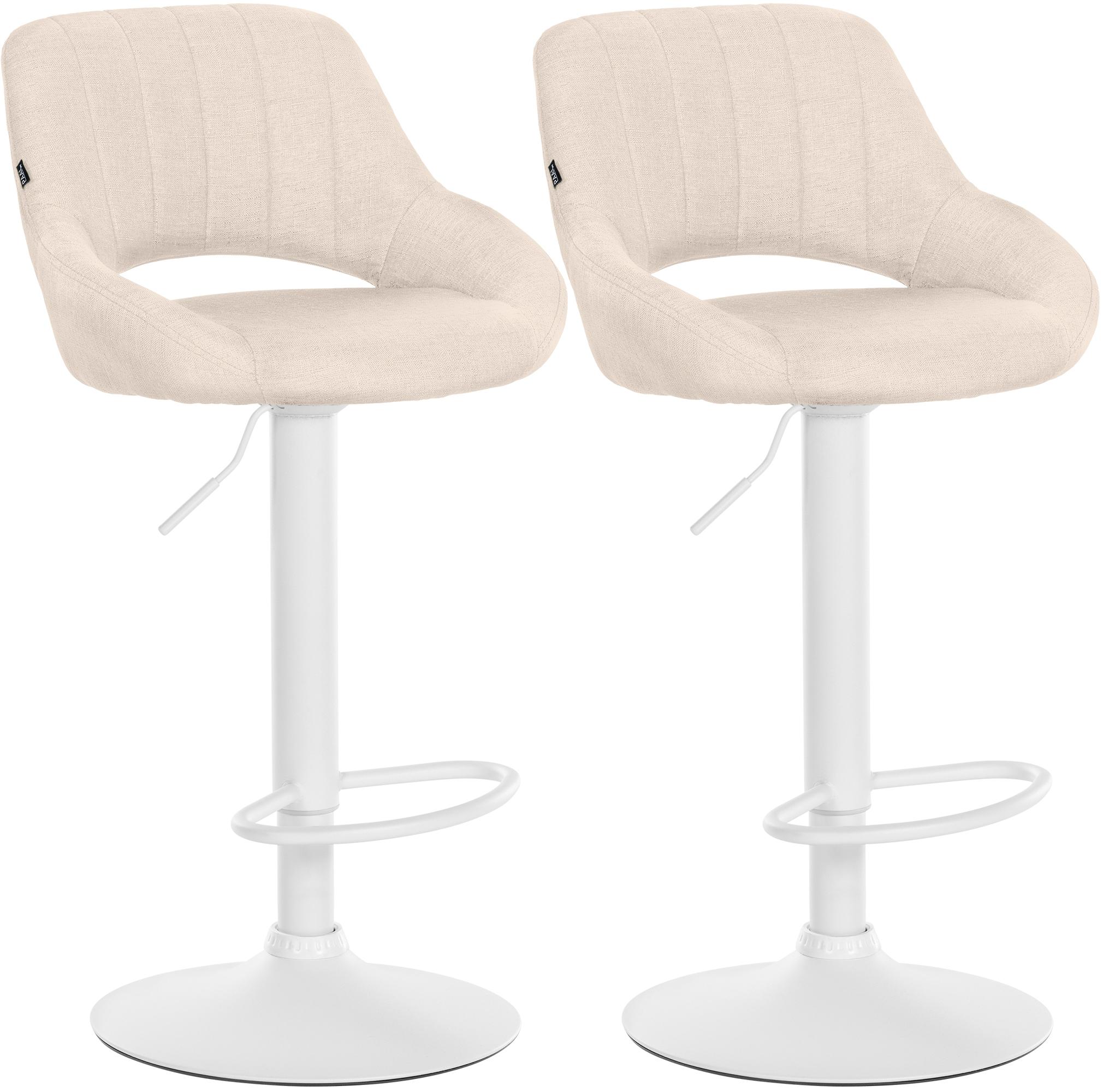 2er Set Barhocker Milet Stoff W, creme