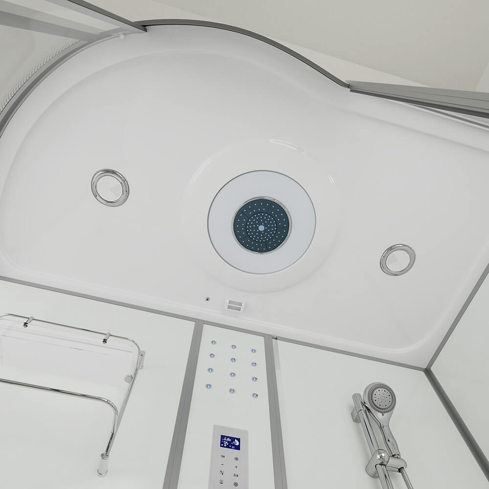 Dampfdusche mit Whirlpool ALLIN 4IN1 - 170 x 90 Weiß Links