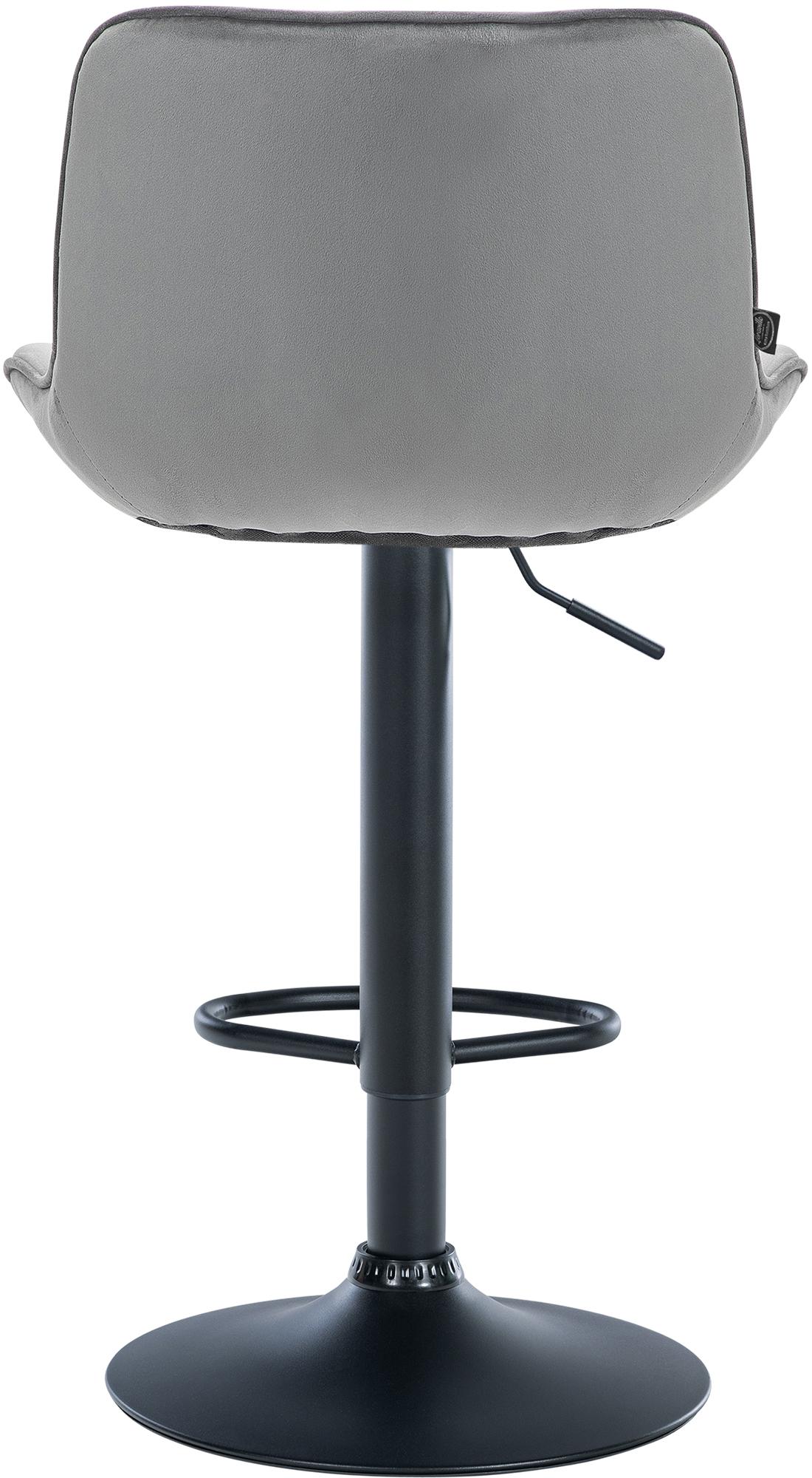 Barhocker Vonore Samt schwarz, grau