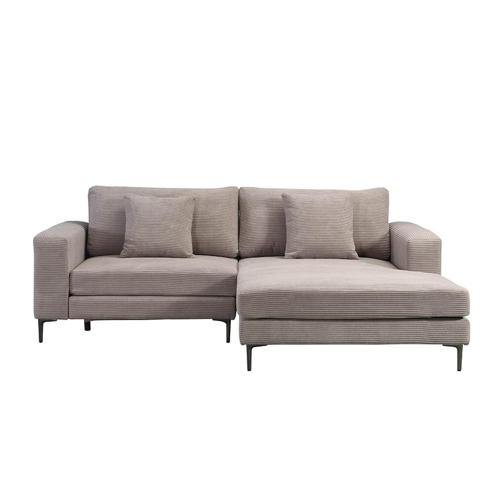 Sofa BELLANO M - 238 x 188 cm Rechts Cord Beige