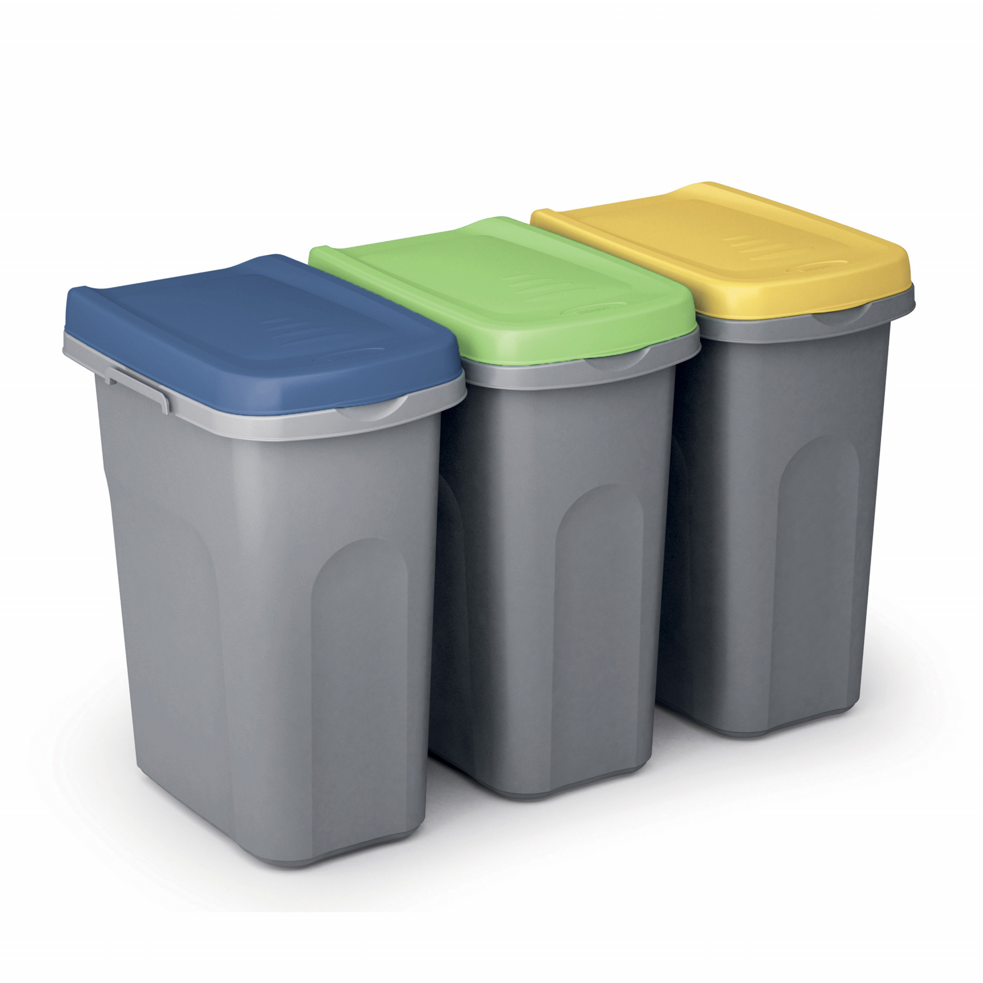 Mülleimer Grau/Grün Kunststoff 25L