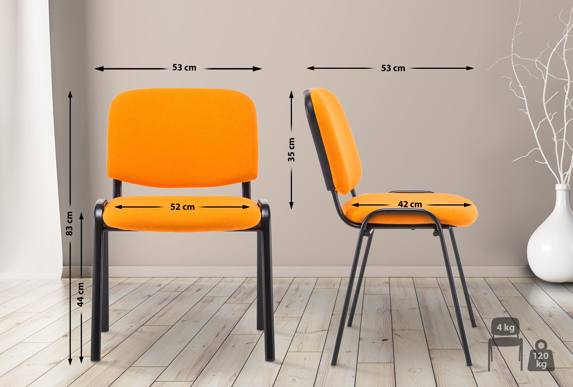 Besucherstuhl Ken V2 Stoff, orange