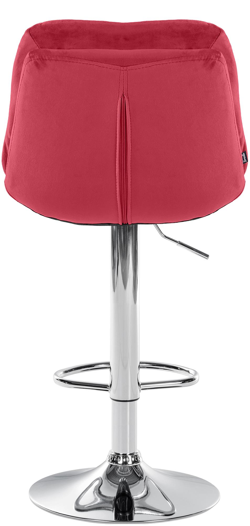 Barhocker Laurel Samt chrom, rot