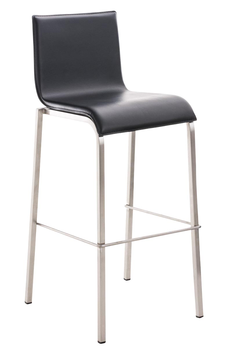 Barhocker Avola Leder Flach E78, schwarz