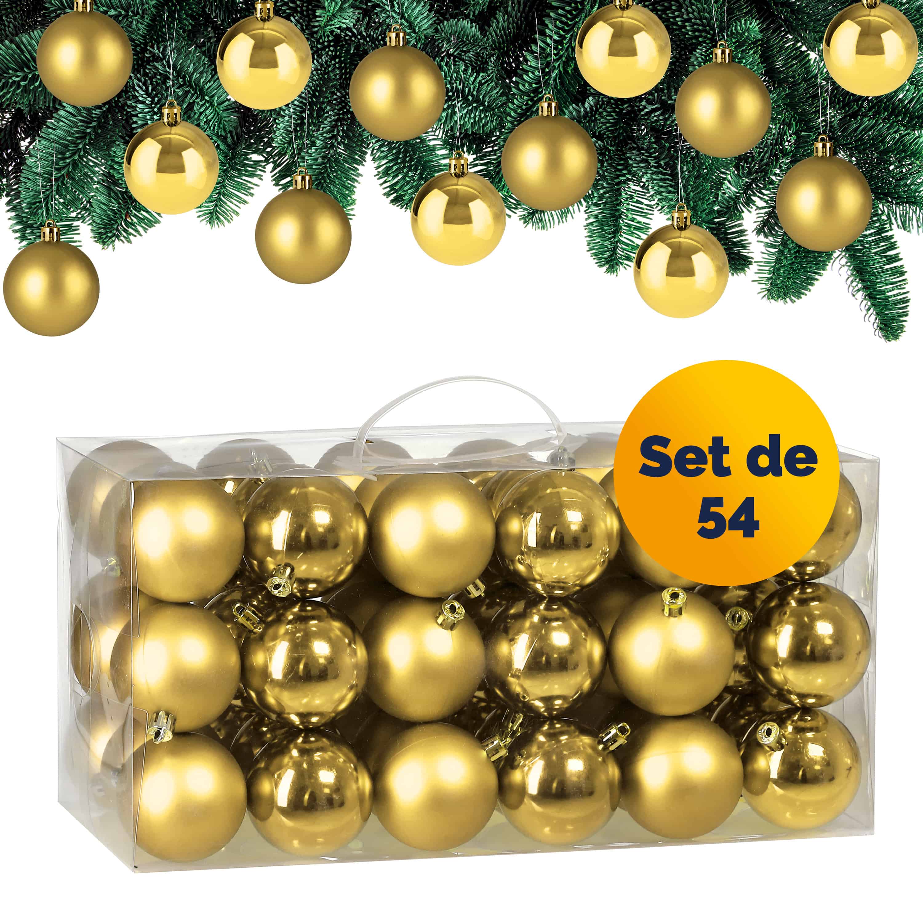 Weihnachtskugeln Gold 54-tlg in matt + glänzend
