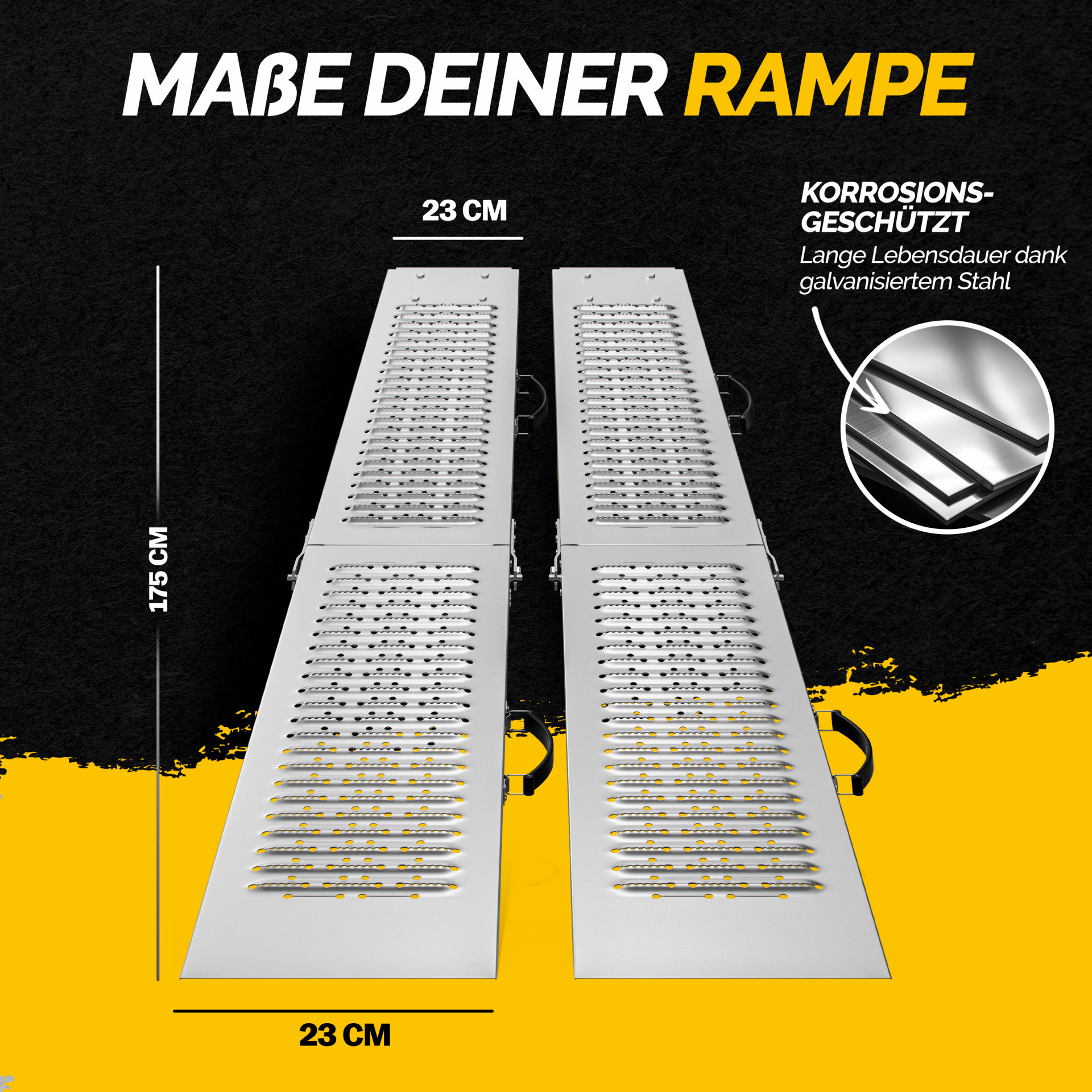 Auffahrrampe 2er-Set 400kg klappbar
