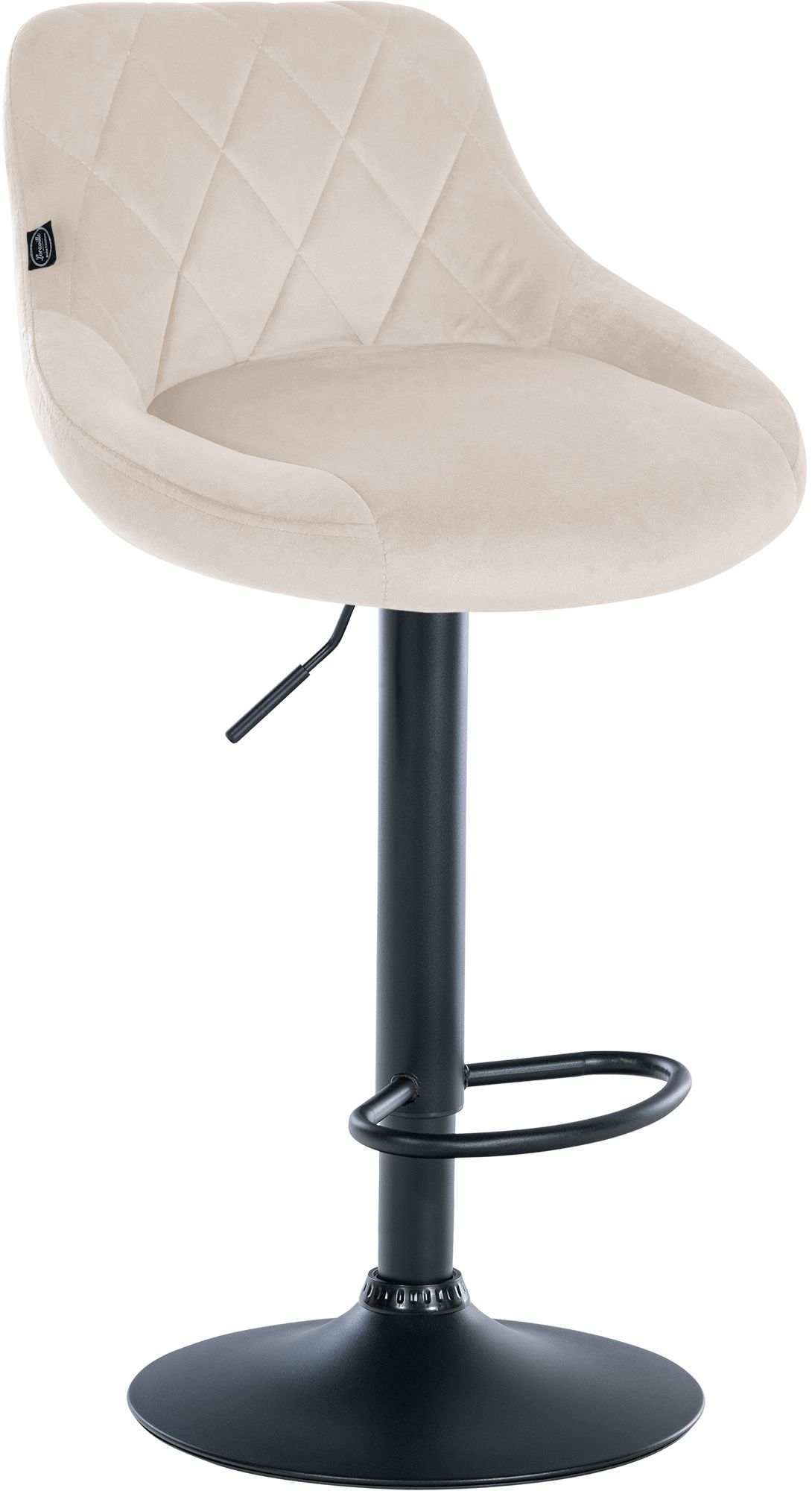 Barhocker Lazio Samt schwarz, creme