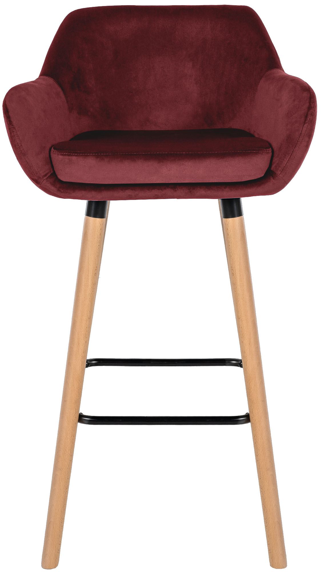 2er Set Barhocker Grant Samt, rot