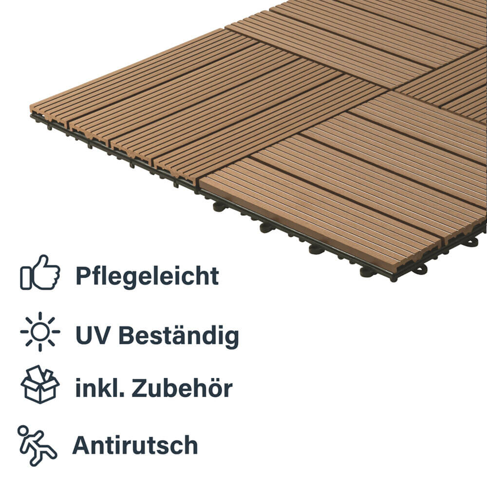 WPC Klickfliesen BAVARO - 3m² Teak