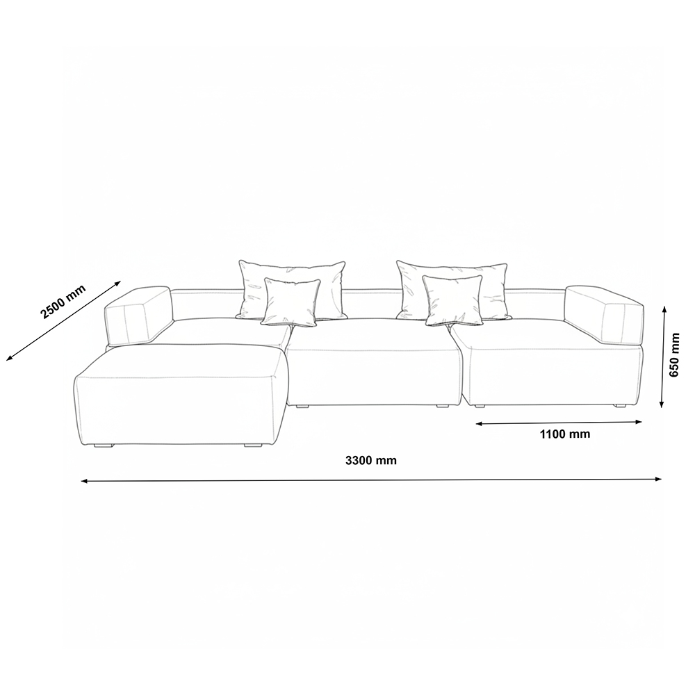 Modulares Outdoor Sofa ALAZIA Hellgrau - XL