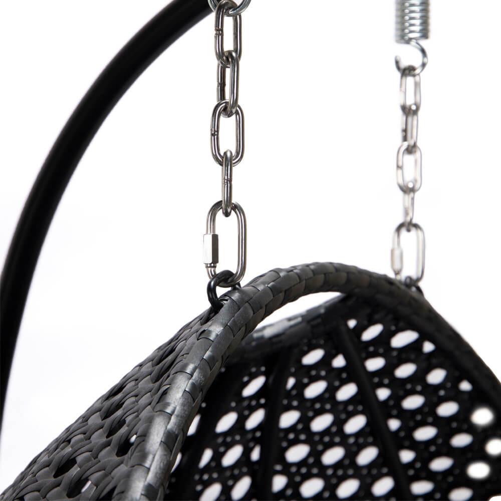 Polyrattan Hängesessel TWIN - Schwarz für 2 Personen