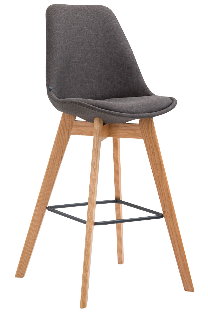 Barhocker Metz Stoff Natura, dunkelgrau