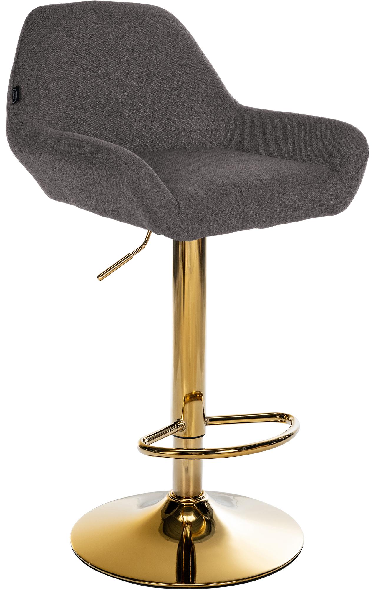 Barhocker Braga Gold Stoff, dunkelgrau