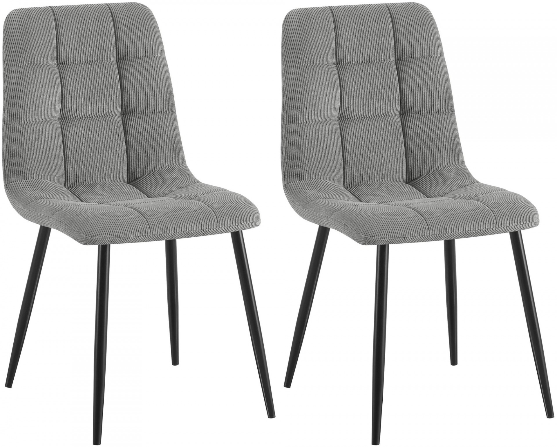 2er Set Esszimmerstuhl Tilde Cord, grau