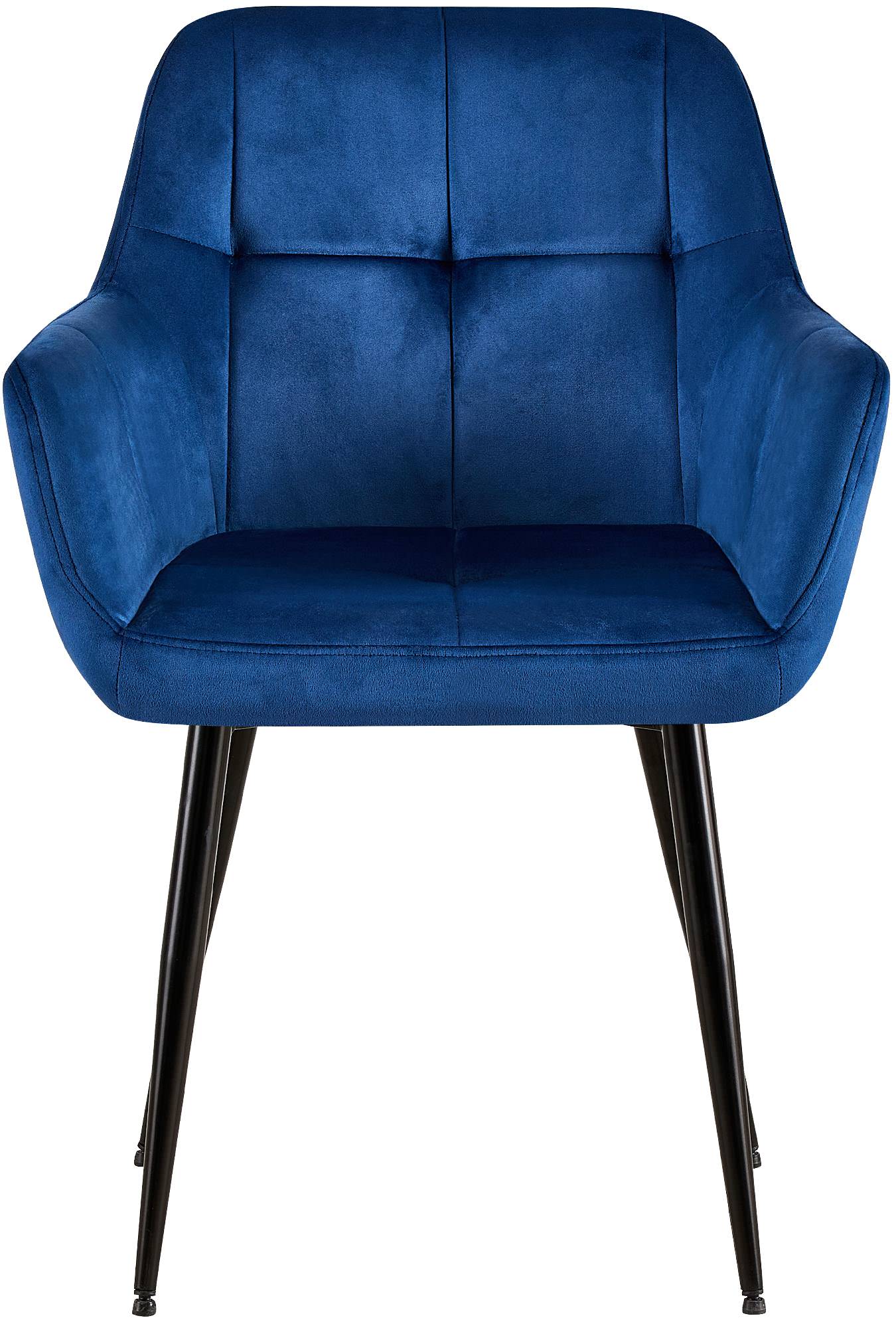 2er Set Esszimmerstuhl Emia Samt, blau