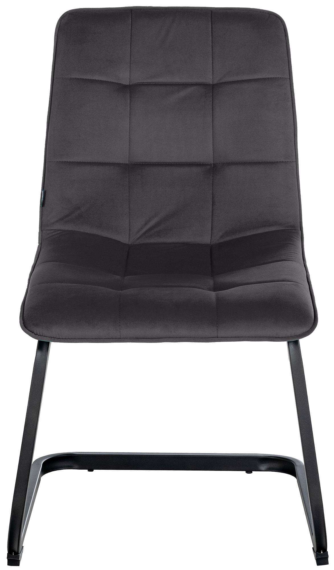 2er Set Esszimmerstuhl Vermont Samt, schwarz
