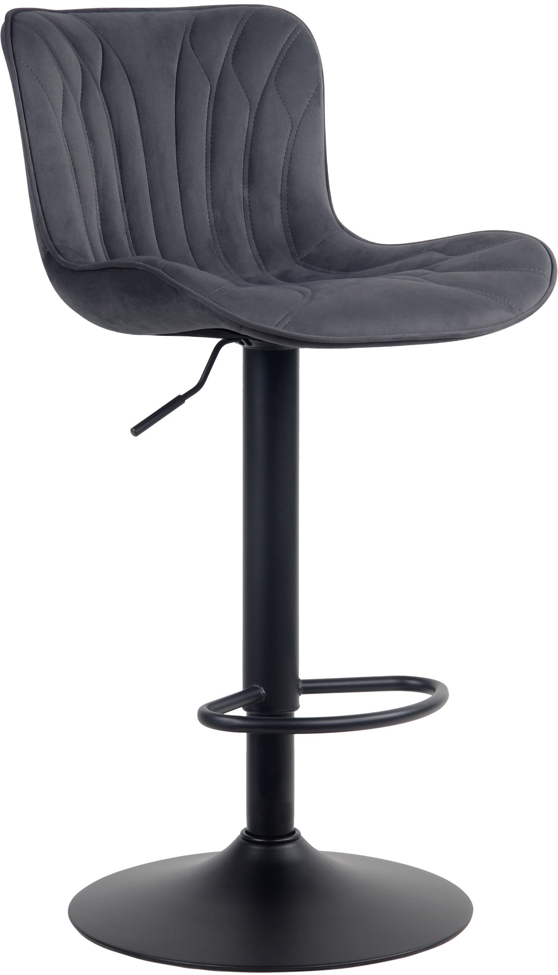 Barhocker Linus Samt, schwarz