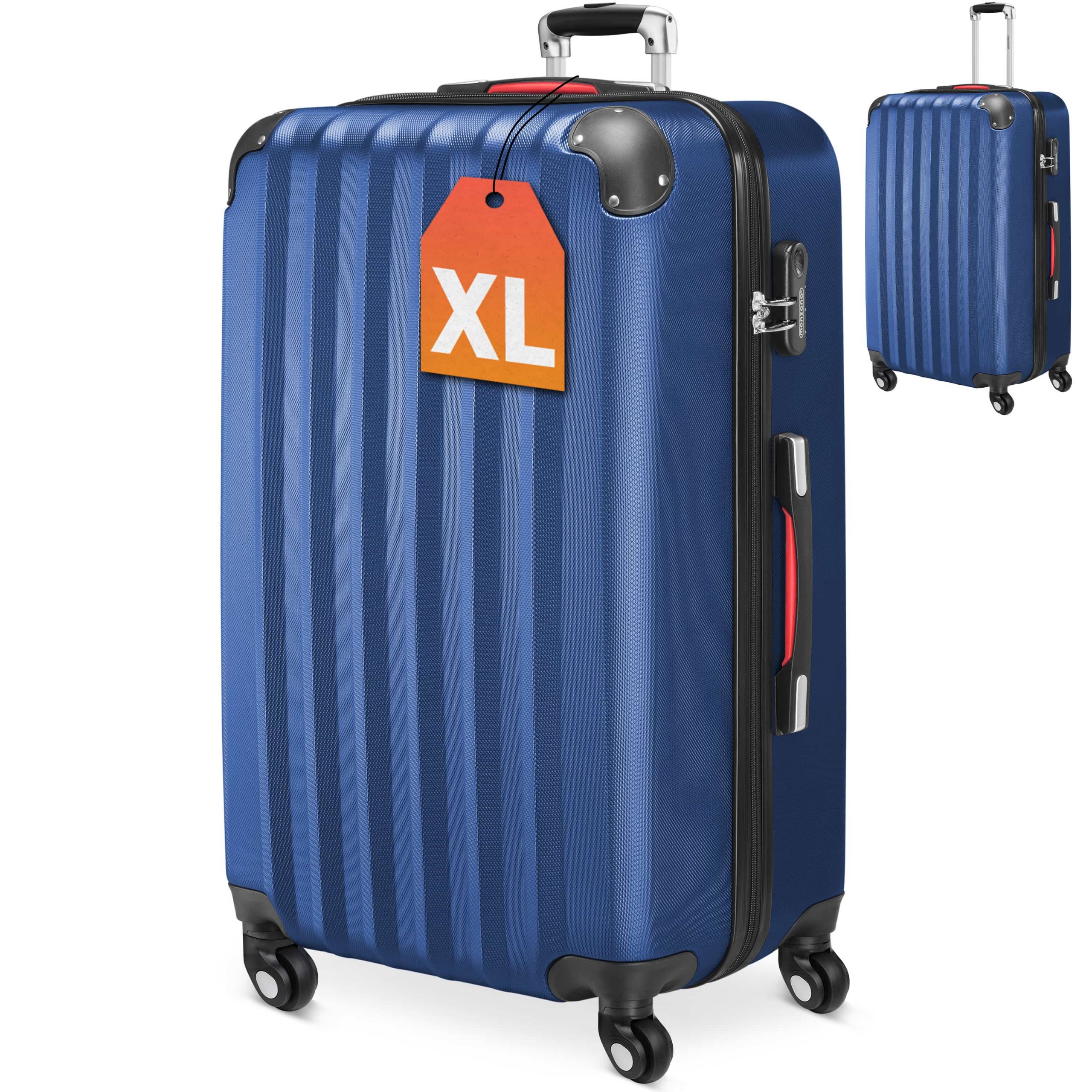 Hartschalenkoffer XL Rollen 360º Reisekoffer 90L Blau ABS