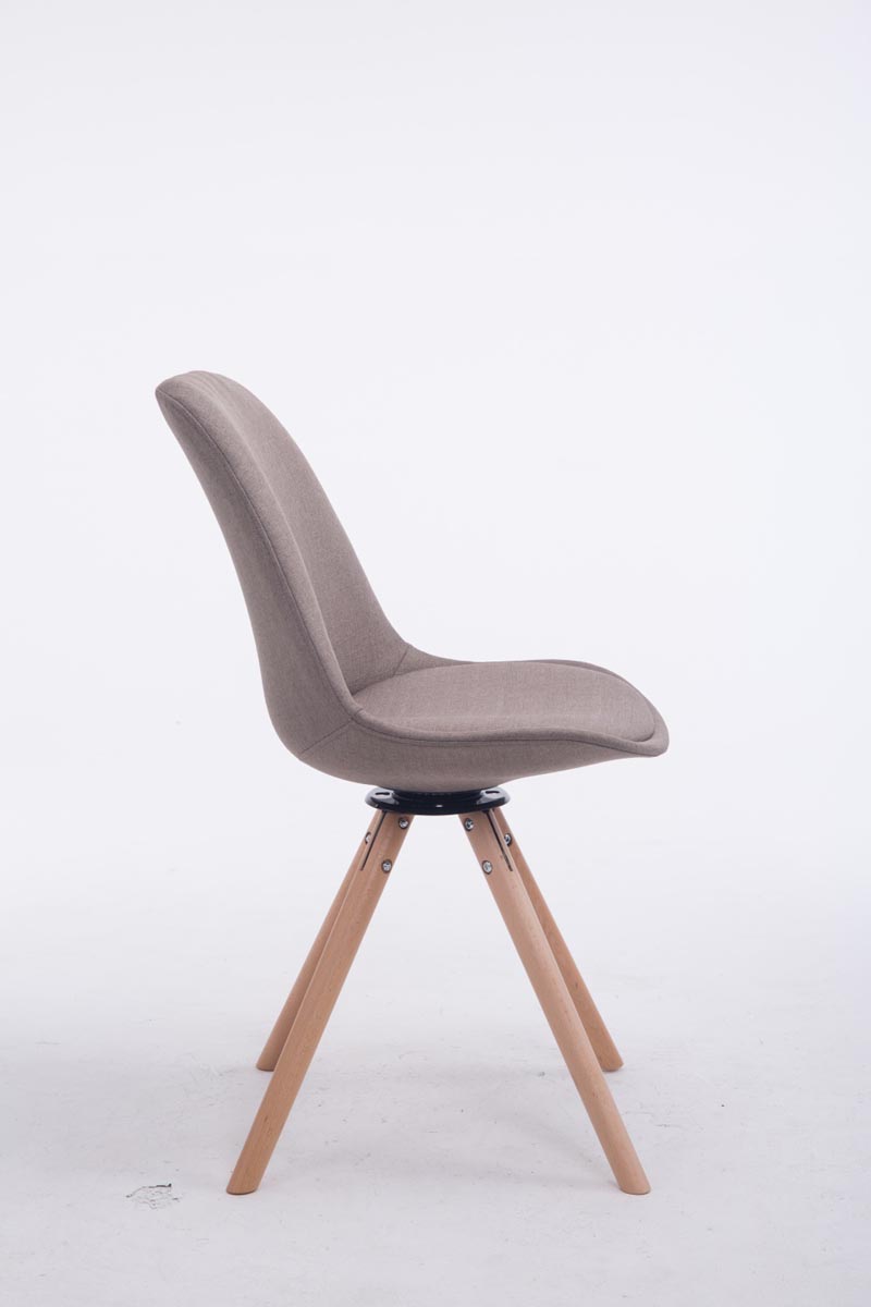 Besucherstuhl Troyes Drehbar Natura Stoff Rund, taupe
