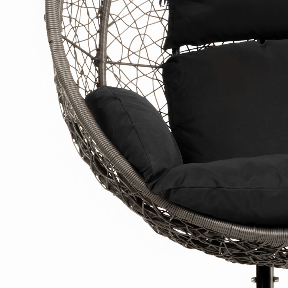 Polyrattan Hängesessel CIELO - Schwarz nur Kissen