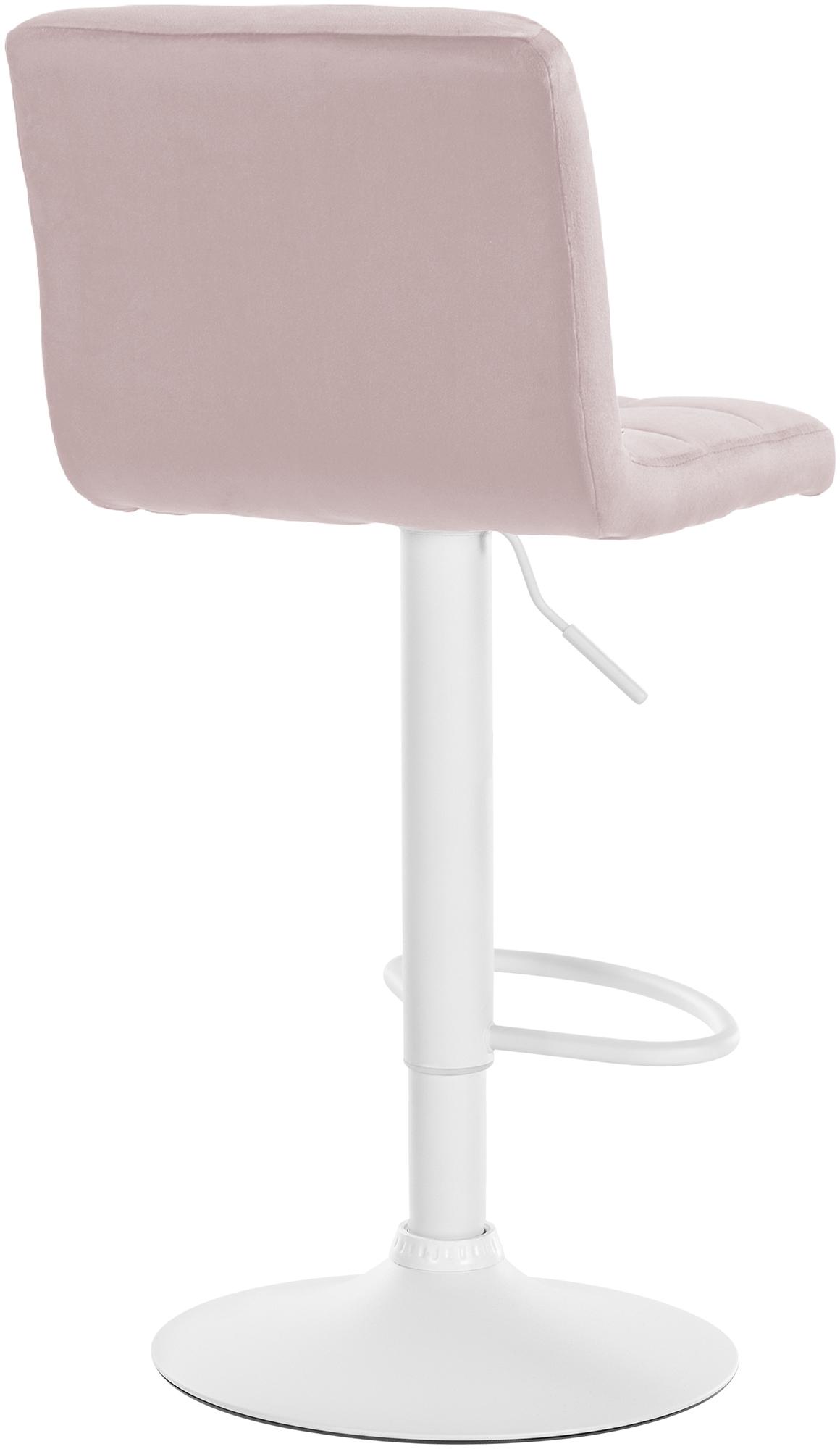 Barhocker Peru Samt weiß, rosa