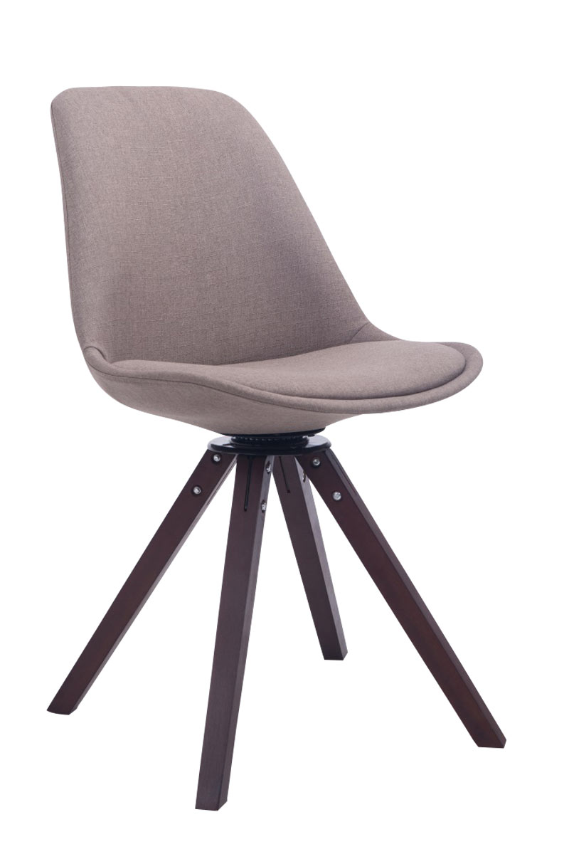 Besucherstuhl Troyes Drehbar Walnuss Stoff Square, taupe