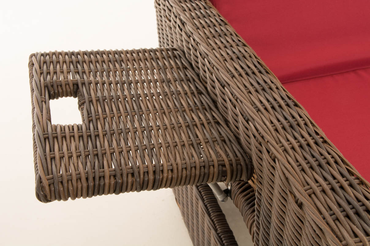 Sofa Ancona Rubinrot 5mm, braun-meliert