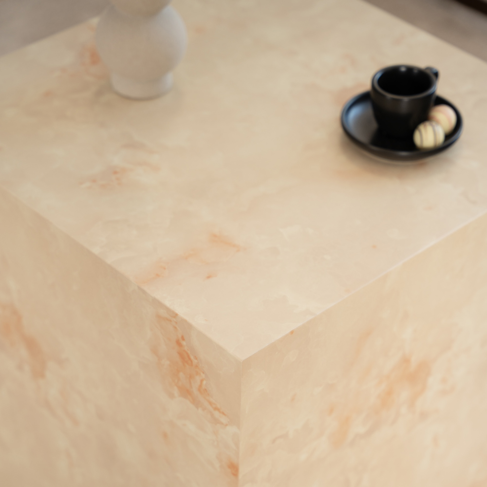 Couchtisch Marmor AMIRI M - 50 x 50 cm Sandstein