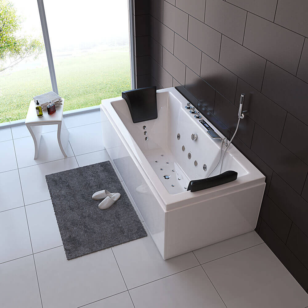 Whirlpool Badewanne mit Lichttherapie LAGUNA PURE M - 180 x 90 cm
