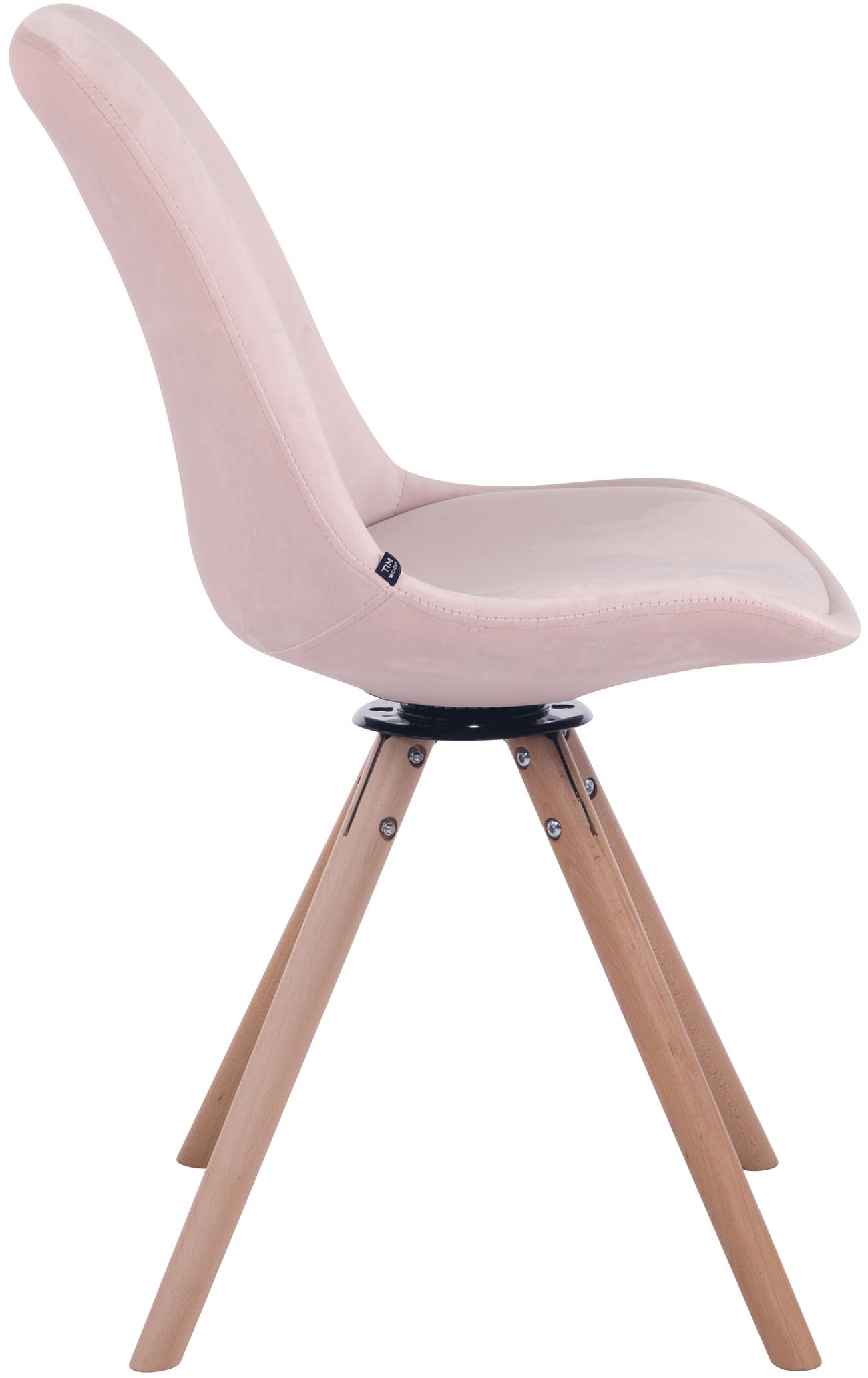 Esszimmerstuhl Troyes Samt Rund natura, pink