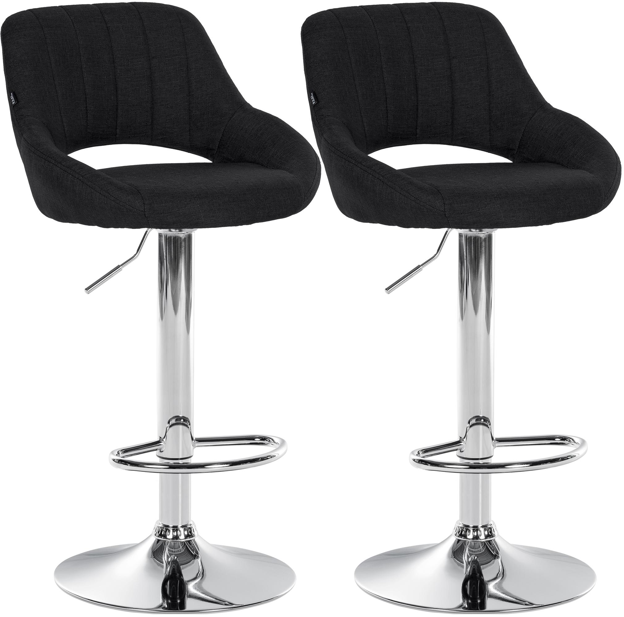 2er Set Barhocker Milet Stoff C, schwarz