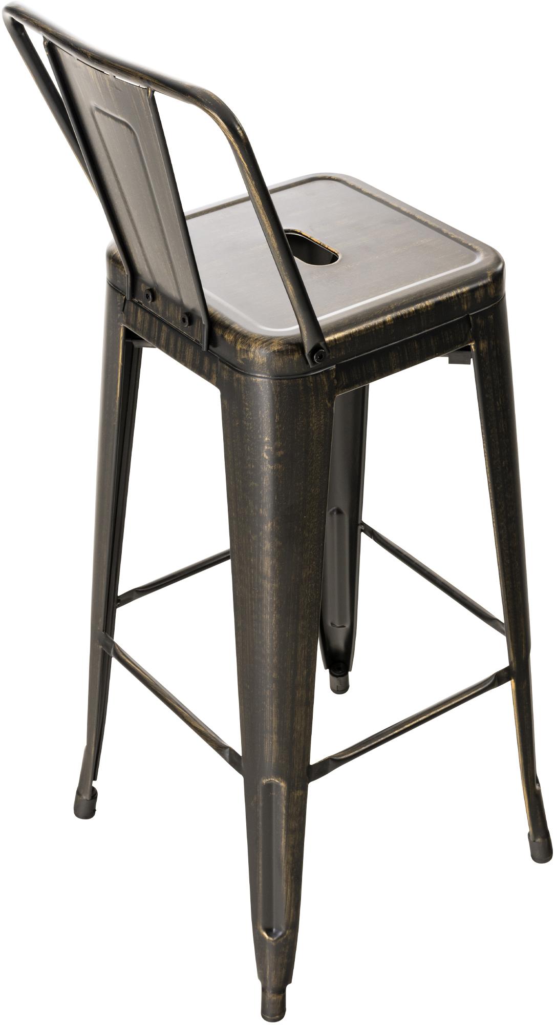 Barhocker Mason antik, schwarz-gold