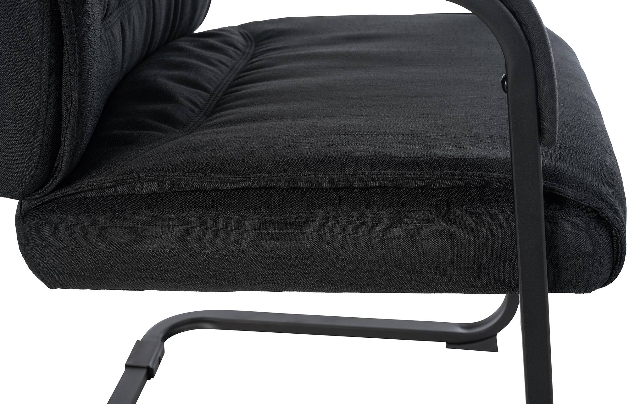 XL Besucherstuhl Anubis Stoff, schwarz/schwarz