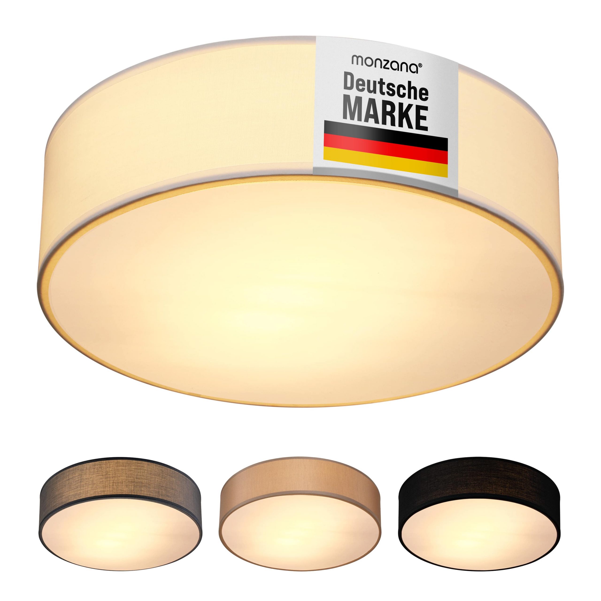 Deckenlampe Weiß Stoff Ø30cm