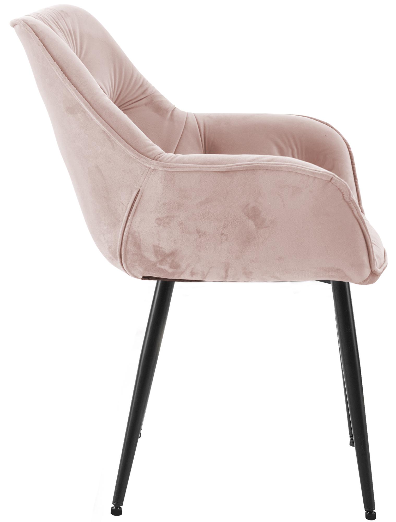 4er Set Stuhl Tanna Samt, pink