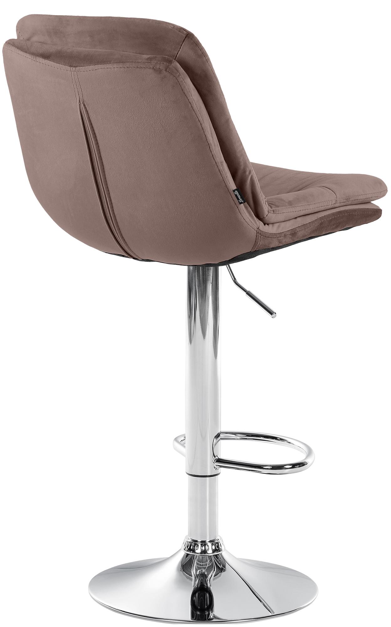 Barhocker Laurel Samt chrom, braun