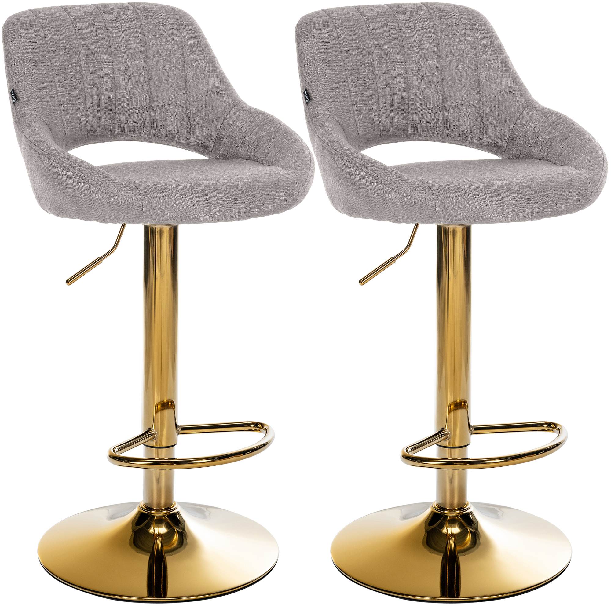 2er Set Barhocker Milet Stoff G, grau