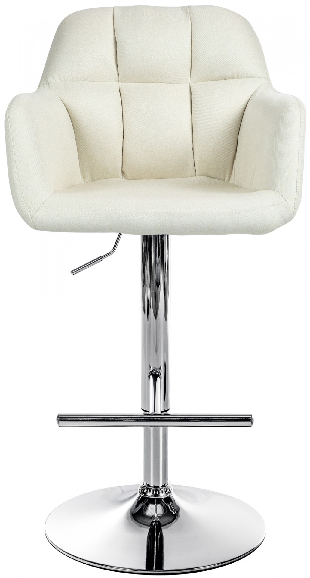 Barhocker Natoma Stoff chrom, creme