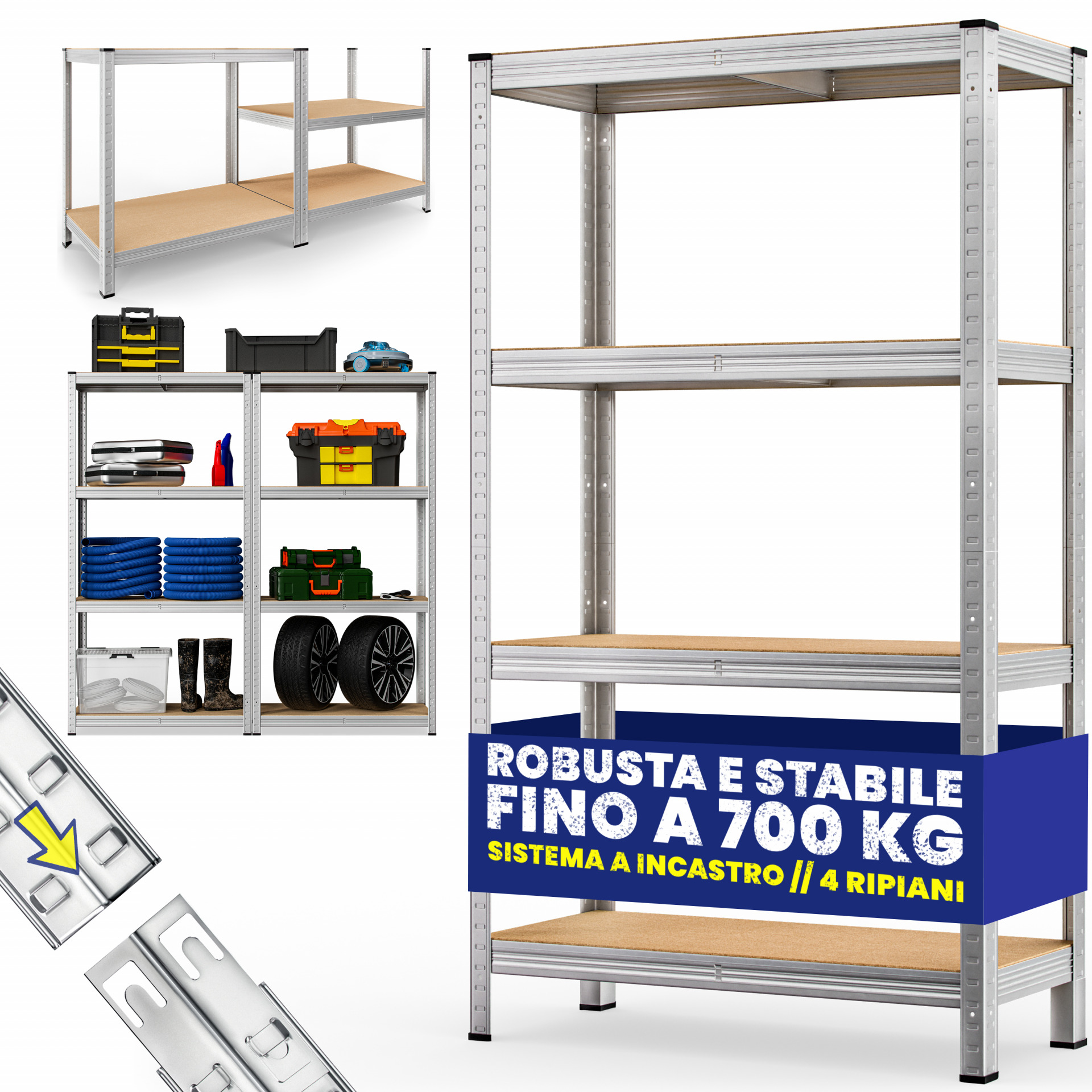 Schwerlastregal 160x90x40cm verzinkt 700kg
