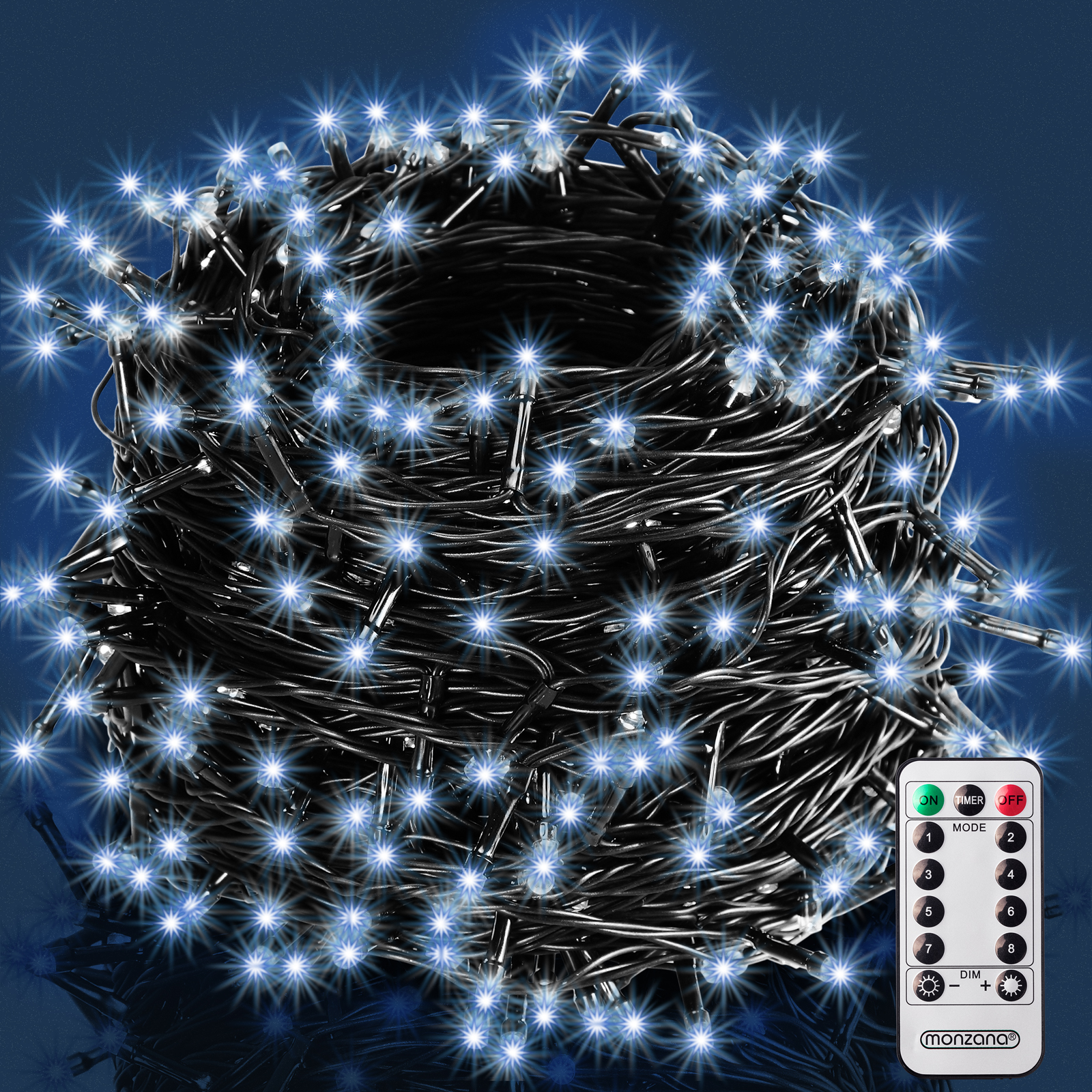 Lichterkette Weihnachten Kaltweiß 20m Fernbedienung