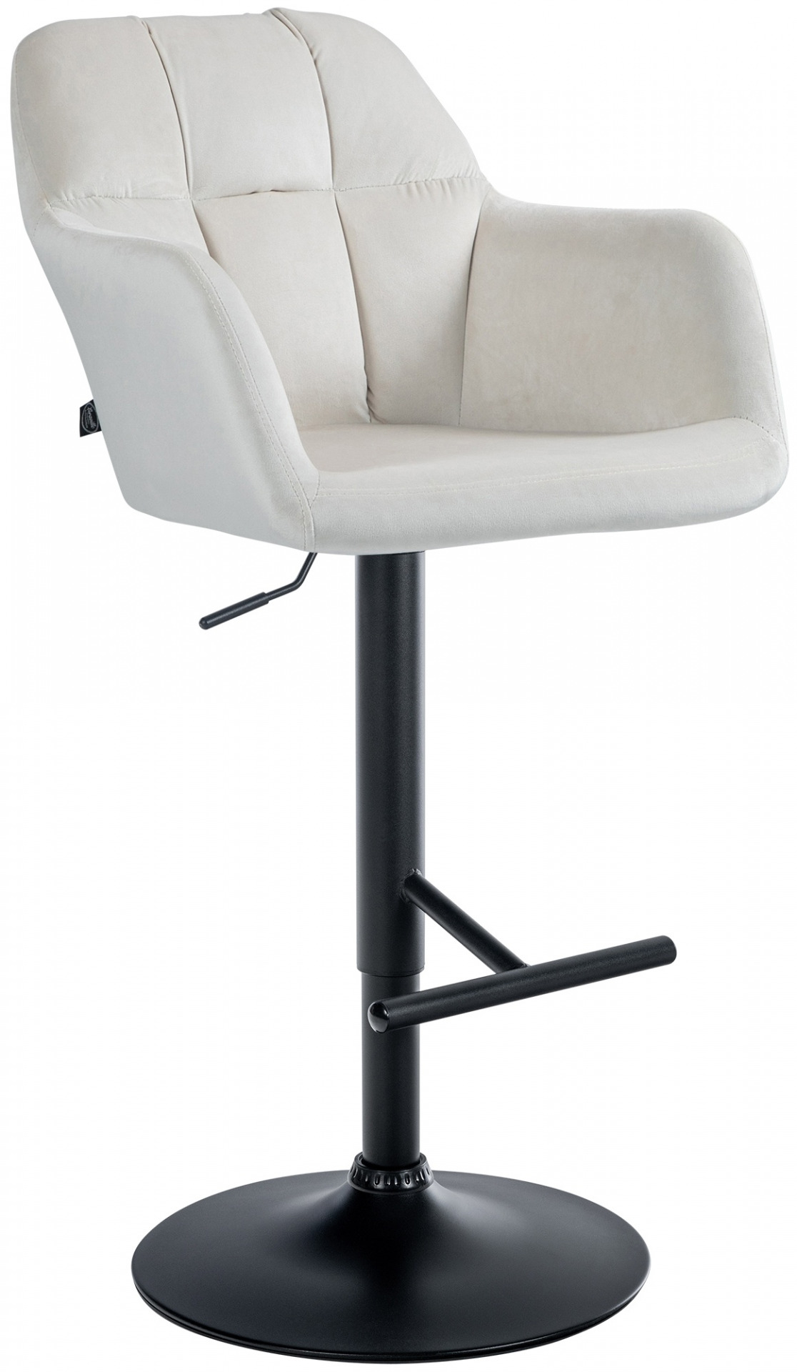 Barhocker Natoma Samt schwarz, creme