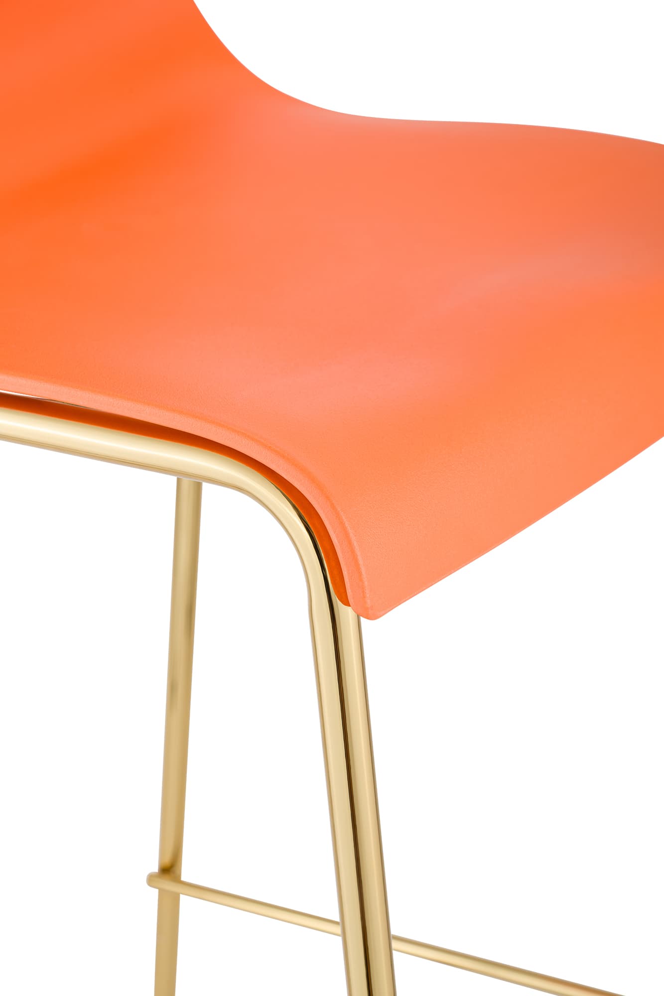 Barhocker Hoover Kunststoff 4-Fuß Gold, orange